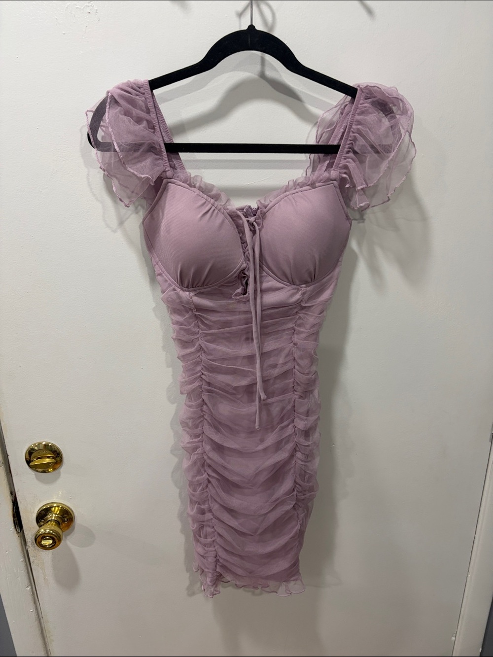iris Lilac Ruffled Midi Dress